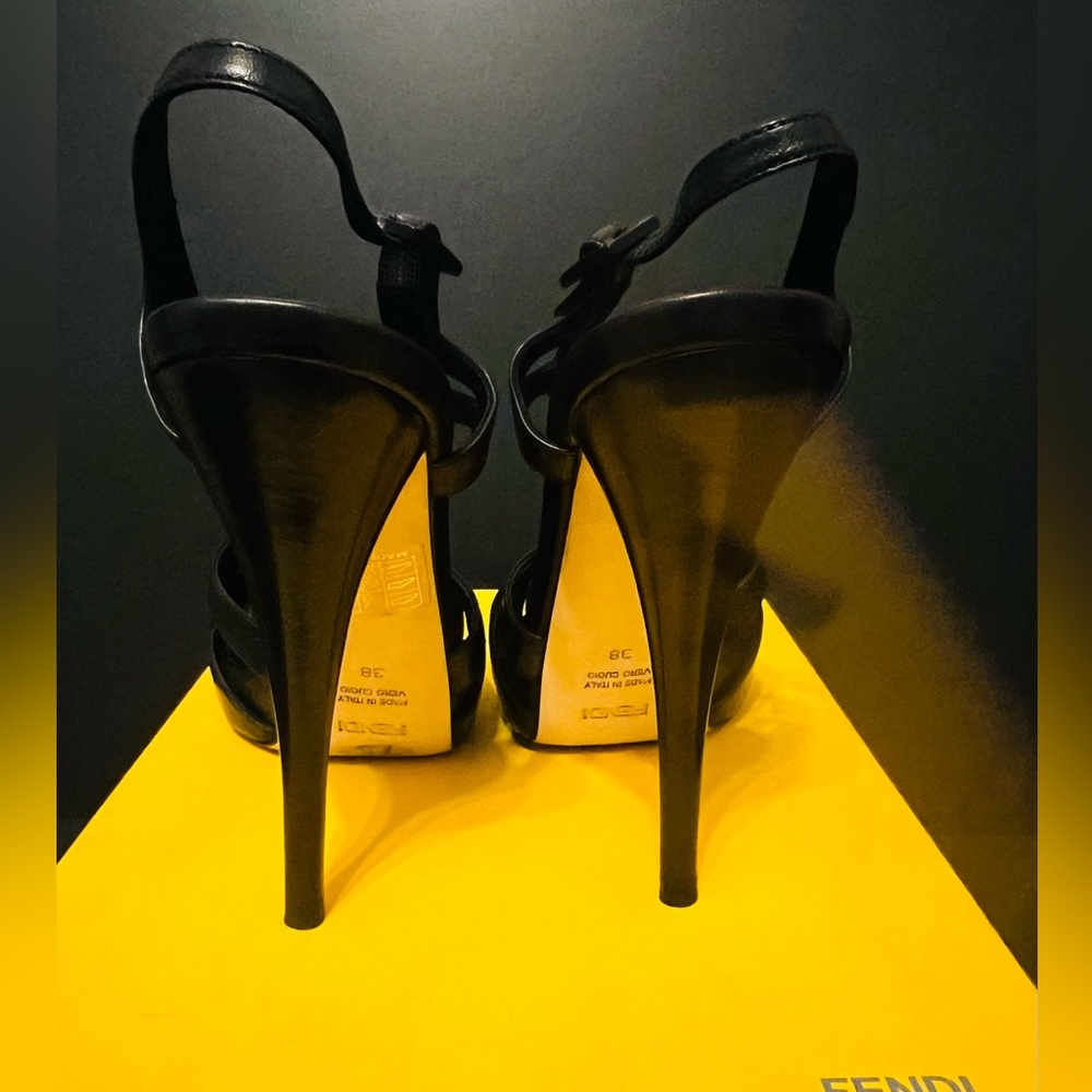 Authentic FENDI Shoes- With BOX Spuntana Cuoietto Nero Heel Sanal, 💫FINAL SALE💫💫 - Picture 5 of 8
